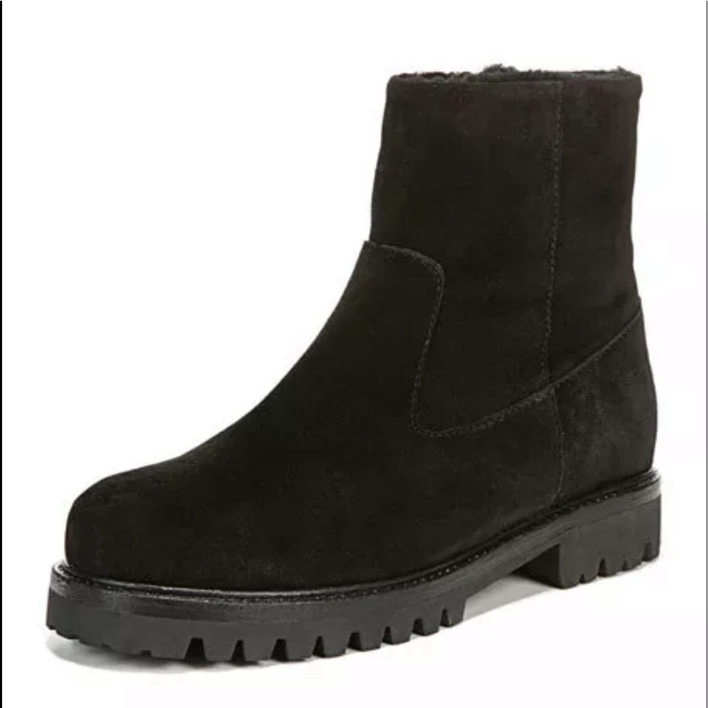 NEW VINCE zipper ankle boots lug sole 35/5 suede